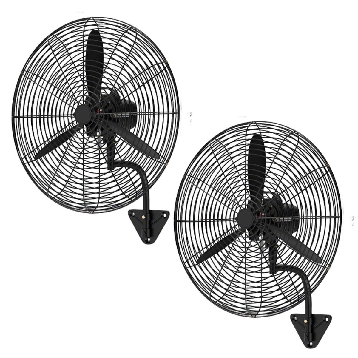 RIOVEO - Pack De 2 Ventiladores Industriales De Pared Motor Poderoso 78 Cm 50 Hz