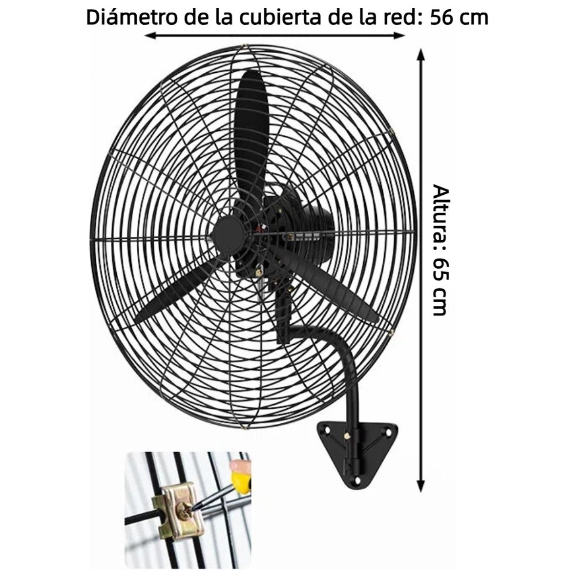 RIOVEO - Pack De 2 Ventiladores Industriales De Pared Motor Poderoso 78 Cm 50 Hz