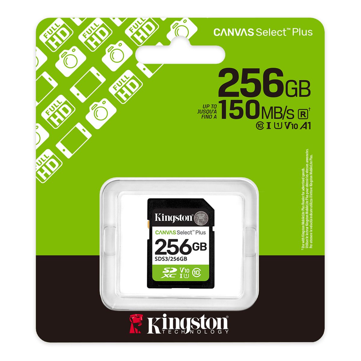 KINGSTON - SDS3/256GB MEMORIA MICROSD C/ADAPT SELECT PLUS 256GB