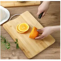 GENERICO - Tabla De Cortar Picar De Bambú Para Cocina Con Asa 30x20cm