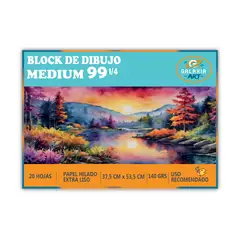 GENERICO - Block De Dibujo Medium 99 1/4 De 20 Hojas Galaxia Art