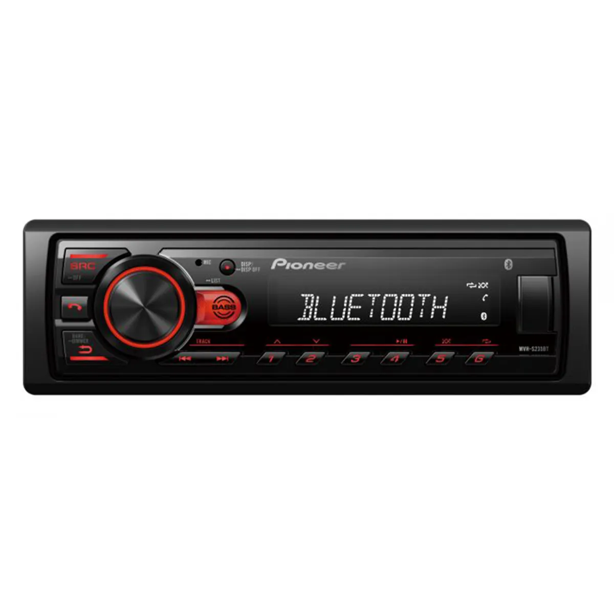 PIONEER - Radio Pioneer auto MVH-S235BT 1DIN Bluetooth 50Wx4 color negro
