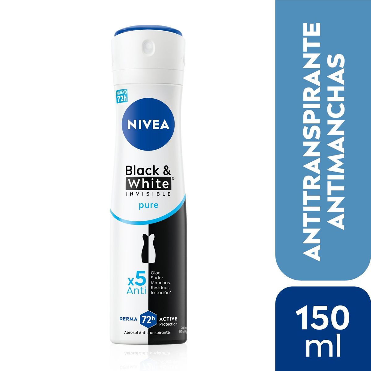 NIVEA - NIVEA Antitranspirante Black & White Toque de Seda 150ml