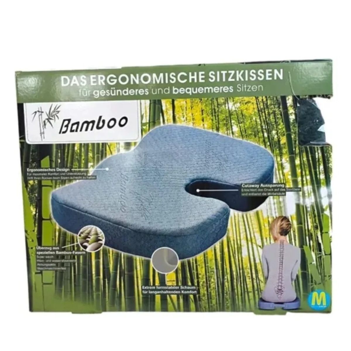 GENERICO - COJÍN ORTOPÉDICO PARA SENTARSE ALINEACIÓN LUMBAR