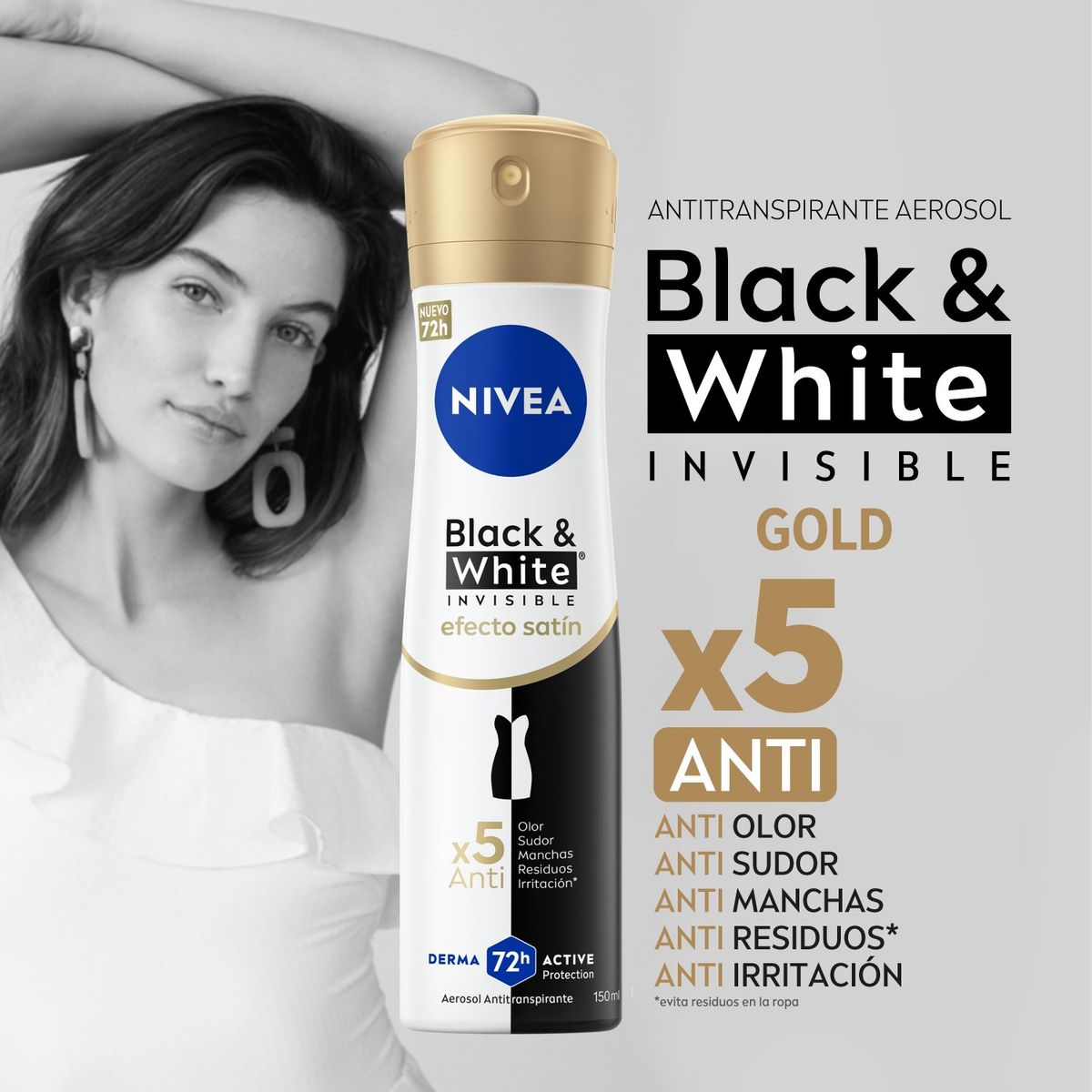 NIVEA - NIVEA Desodorante Black & White Toque de Seda Spray 150ml