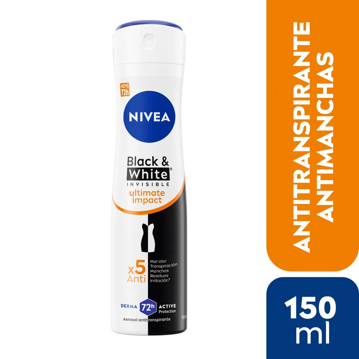 NIVEA - NIVEA Antitranspirante Black & White Ultimate Impact 150ml
