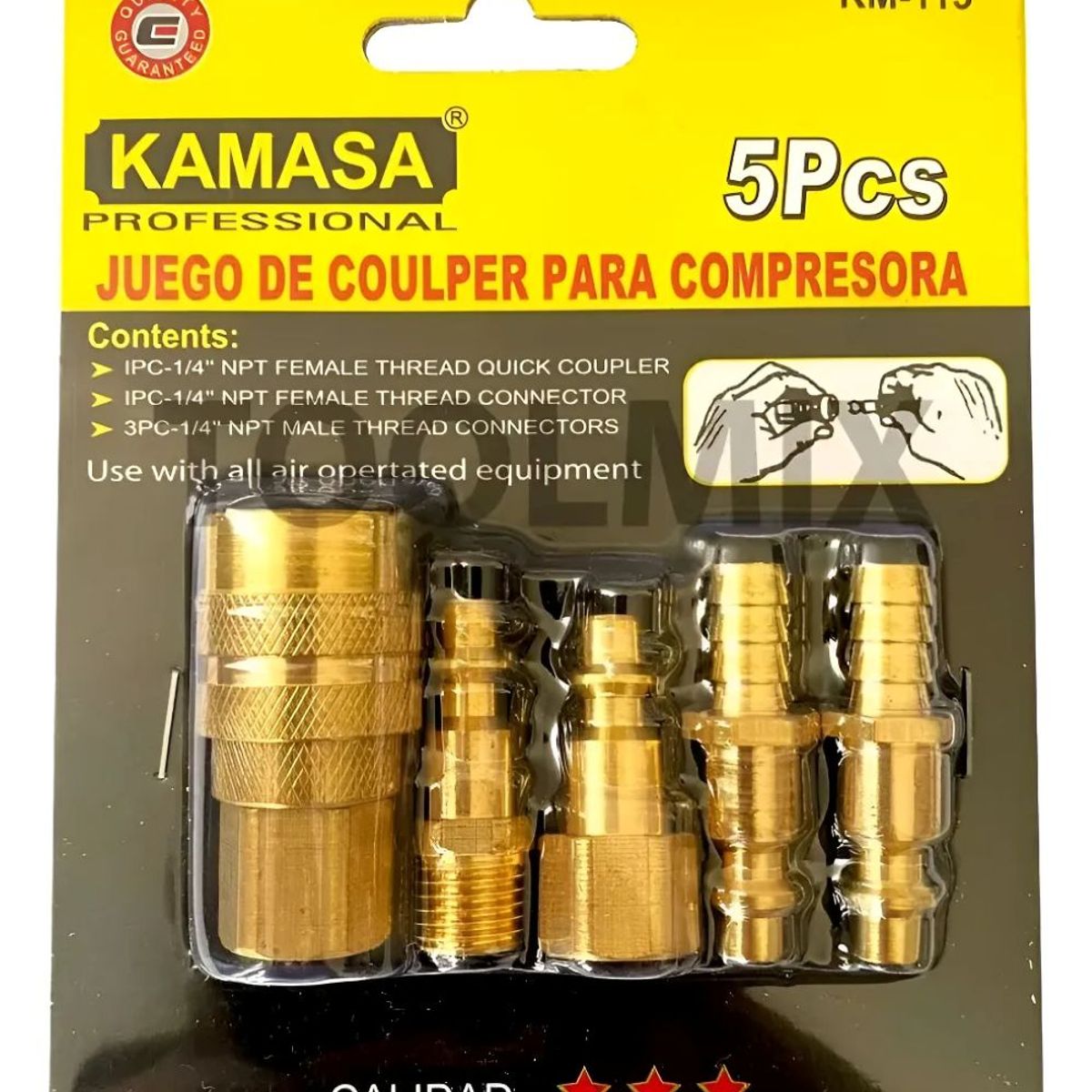 KAMASA - Set  Pack Accesorios O Acoples Rápido Para Compresor Kamasa