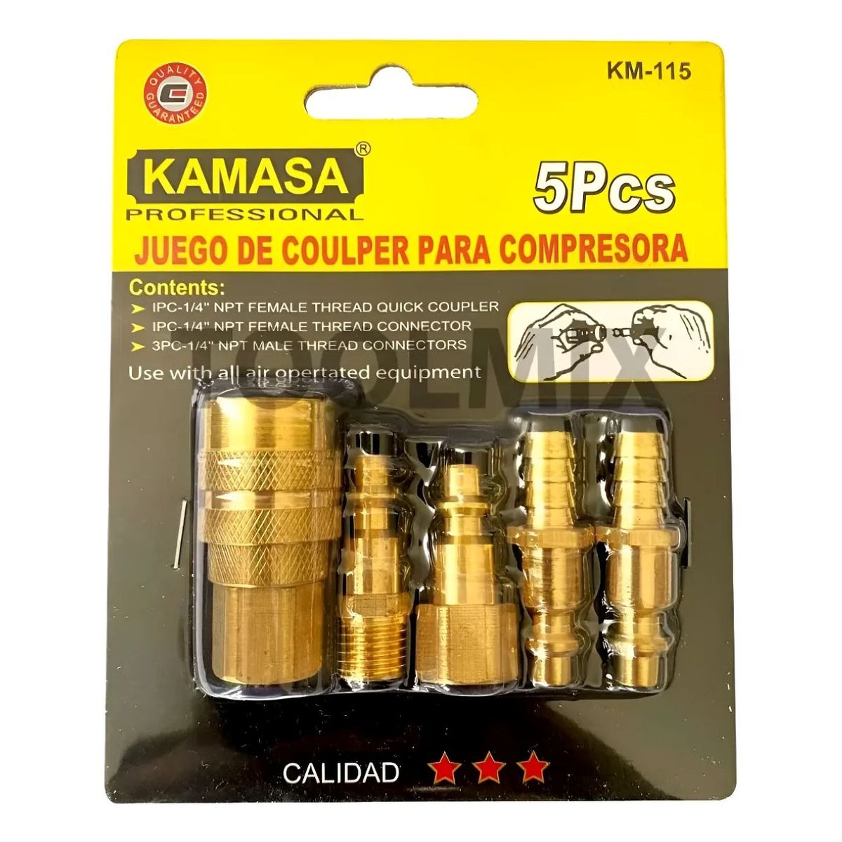 KAMASA - Set  Pack Accesorios O Acoples Rápido Para Compresor Kamasa