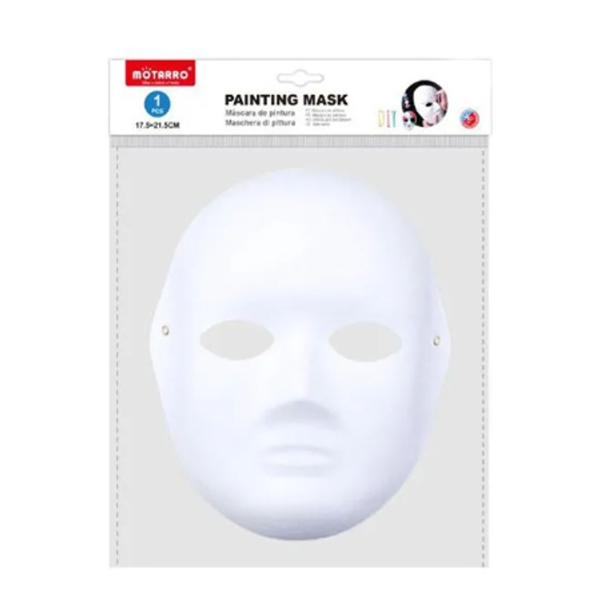 GENERICO - Máscara Motarro Pasta Papel Blanca Para Pintar Antifaz Manualidades