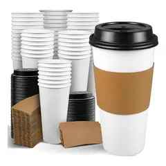 GENERICO - Vaso Cafe Con tapa y manga 100und