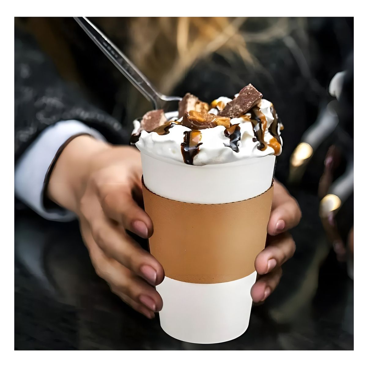 GENERICO - Vaso Cafe Con tapa y manga 100und