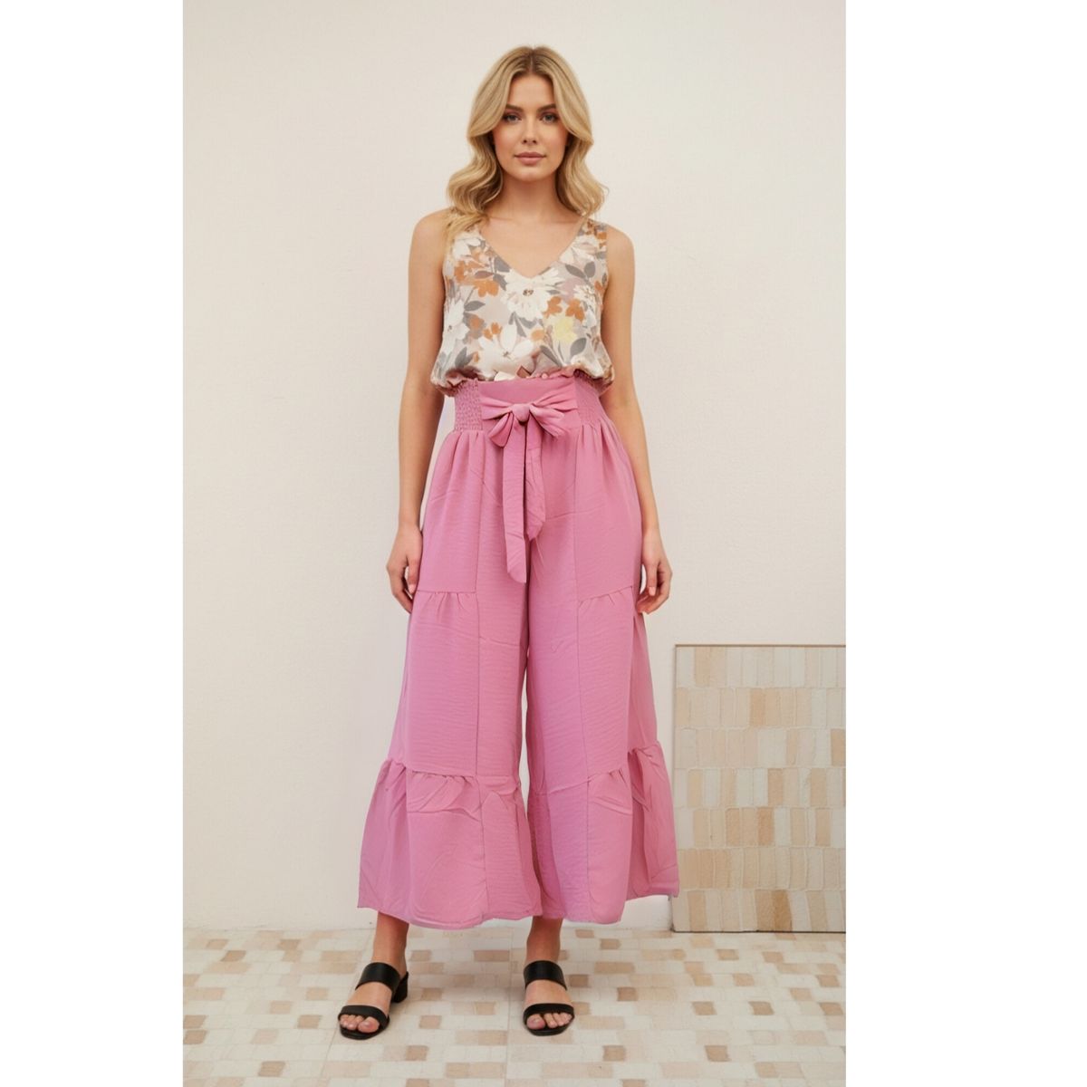 LIKE SHOP - Pantalón Palazzo Mujer Liviano Primavera Verano 2606