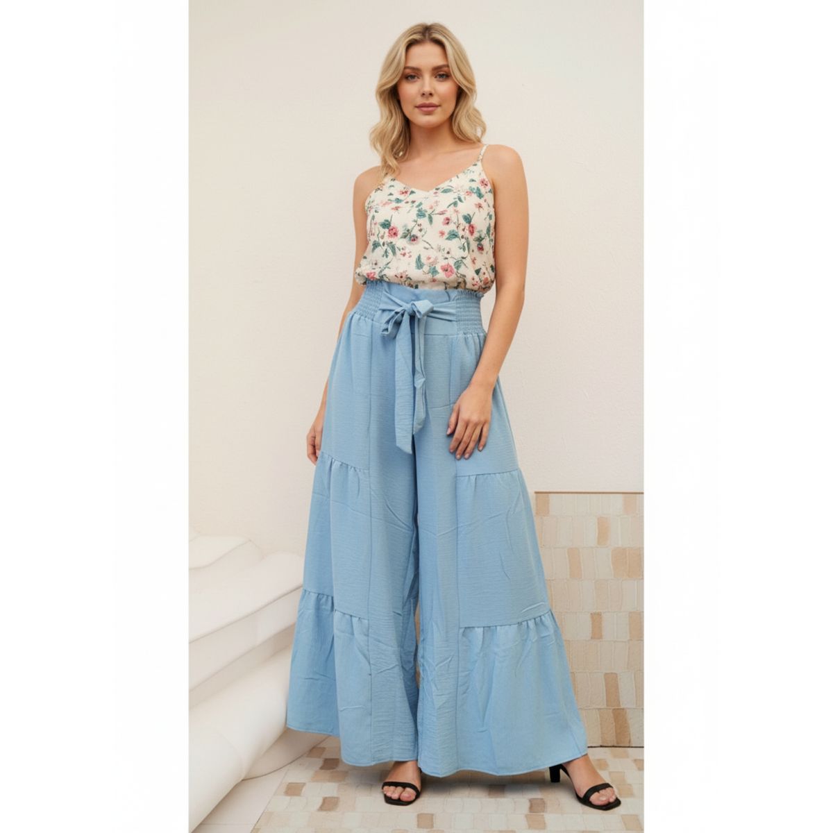 LIKE SHOP - Pantalón Palazzo Mujer Liviano Primavera Verano 2606