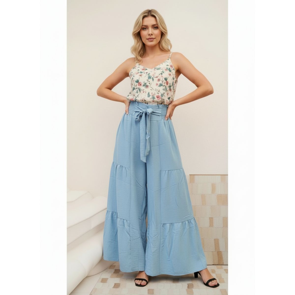 LIKE SHOP - Pantalón Palazzo Mujer Liviano Primavera Verano 2606