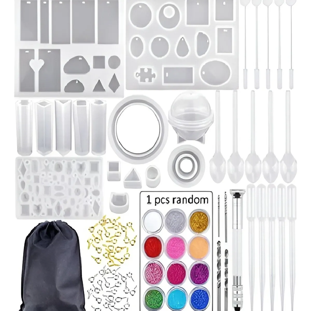 GENERICO - Kit Resina Moldes De Resina Epoxica Artesanias Aros 85pcs Moldes De Silicona Para Hacer Joyas Artesanias Manualidades