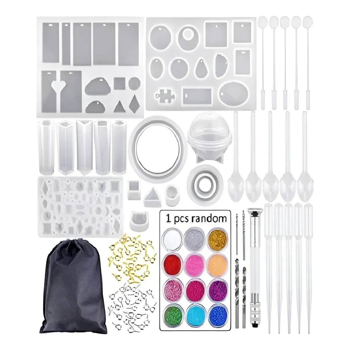 GENERICO - Kit Resina Moldes De Resina Epoxica Artesanias Aros 85pcs Moldes De Silicona Para Hacer Joyas Artesanias Manualidades