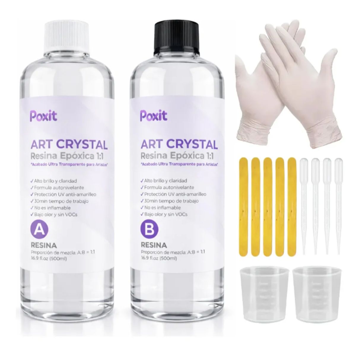 GENERICO - Resina Epóxica Cristal 11 1000ml + Accesorios.