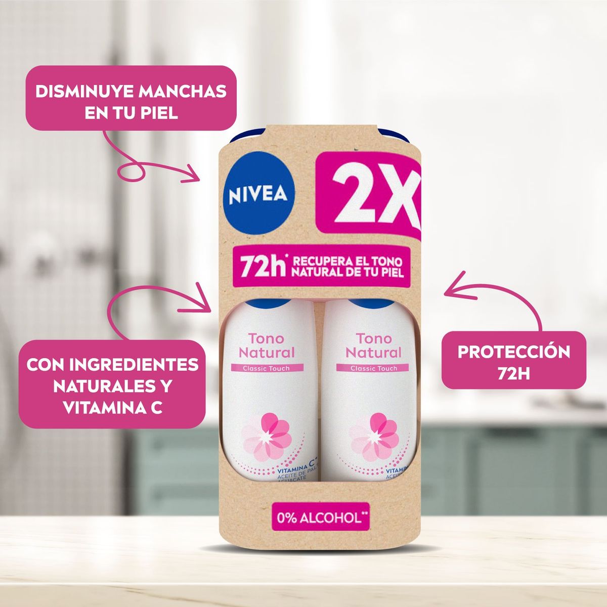 NIVEA - NIVEA Desodorante Antitranspirante Tono Natural Classic