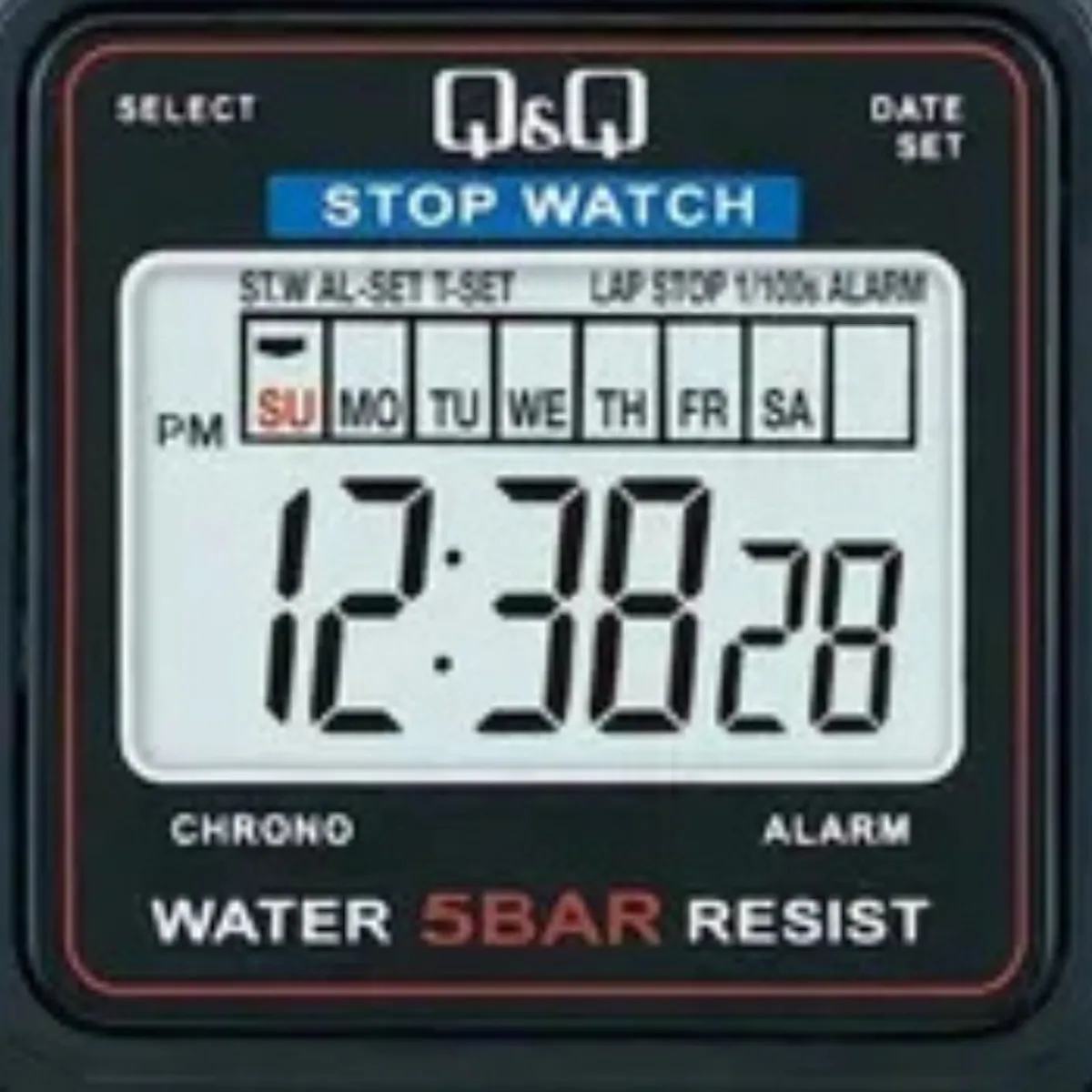 QYQ - Cronómetro Digital Q&Q HS43J001Y Resistente Agua Negro