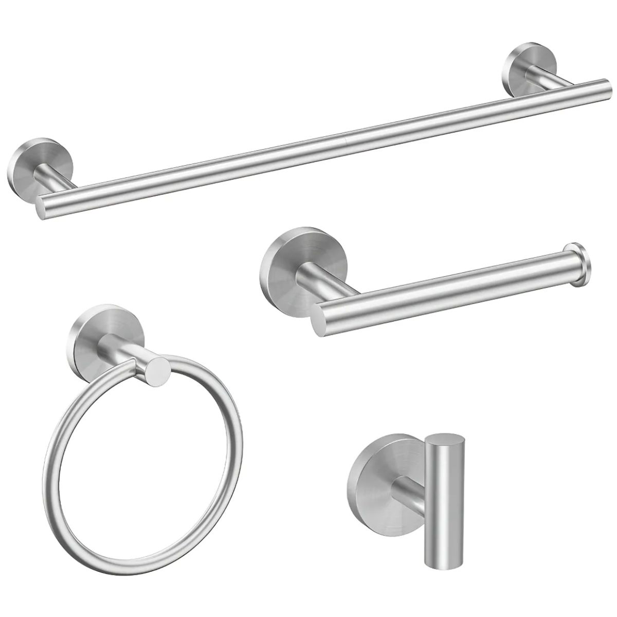 GENERICO - Set De 4 Accesorios De Baño Acero Inoxidable