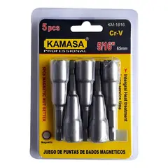 KAMASA - Set /juego 5 Adaptadores 5/16-65mm Punta Magnética Hexagonal