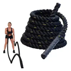 QUICKY - Cuerda Fuerza Batalla 9mt X 25mm Fitness Negro