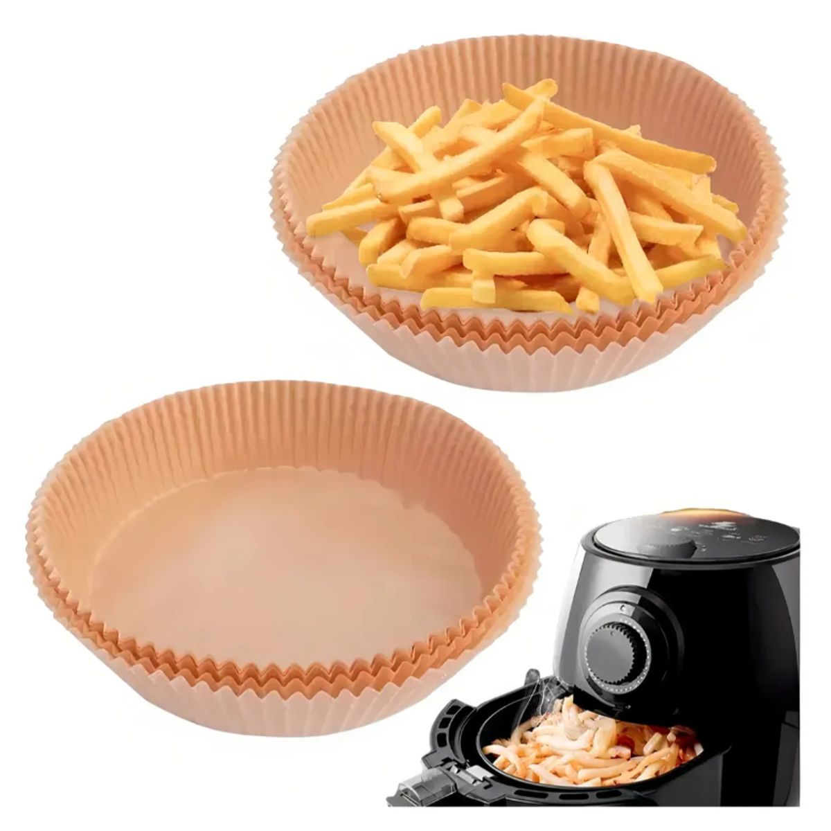 GENERICO - 100 Forro Desechable Papel Para Airfryer Papel Freidora Cua Multicolor