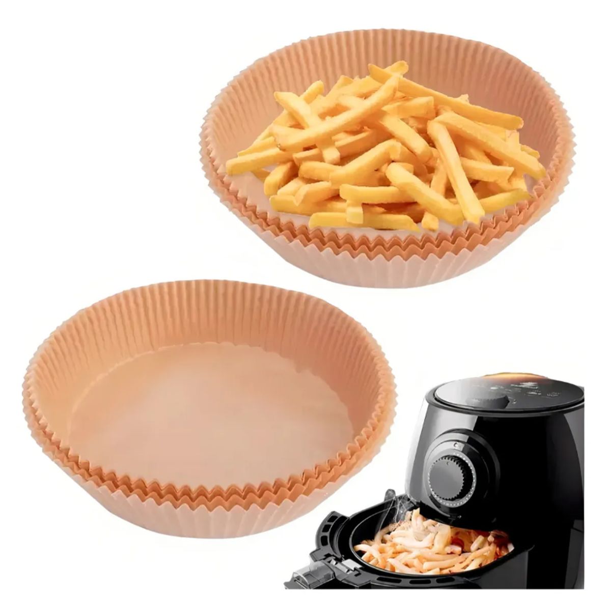 GENERICO - 100 Forro Desechable Papel Para Airfryer Papel Freidora Cua Multicolor