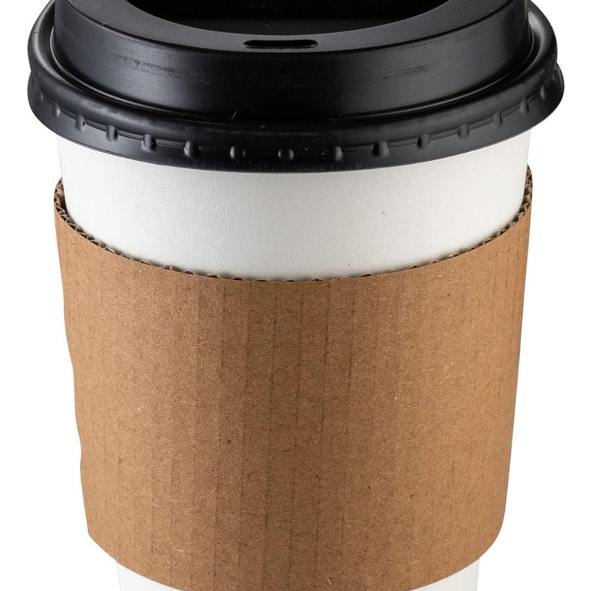 GENERICO - Vaso Cafe Kraft Vasos Polipapel Con Tapa Manga 12oz 50und