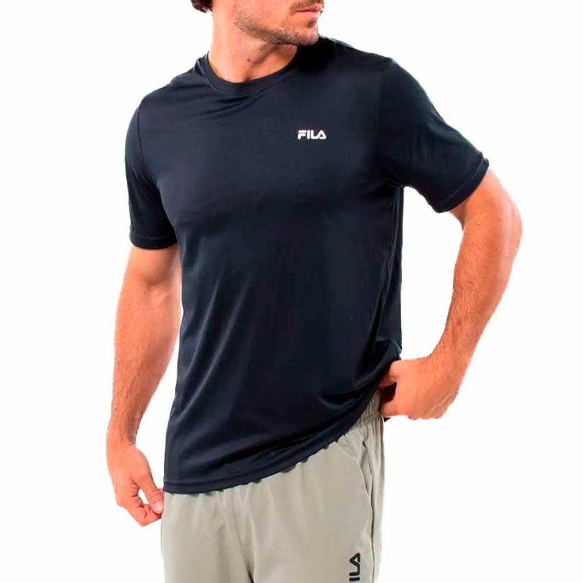FILA - Polera Fila Basic Sports II Hombre Negro