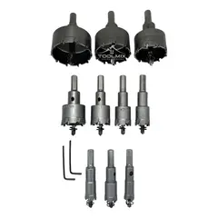 KAMASA - Set 10 Brocas Sierra Copa TCT Para Metal 16 - 55mm