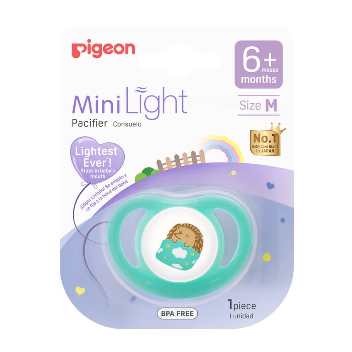 PIGEON - Chupete Odontológico Mini Light Talla M (Verde)