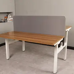 AGUILA - Escritorio Eléctrico Regulable Dúo 150 cm con Panel Divisor y Control Digital - Nogal/Blanco