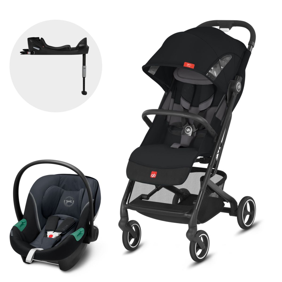 GB - Coche Travel System Qbit Plus AC + Aton S2 + Base