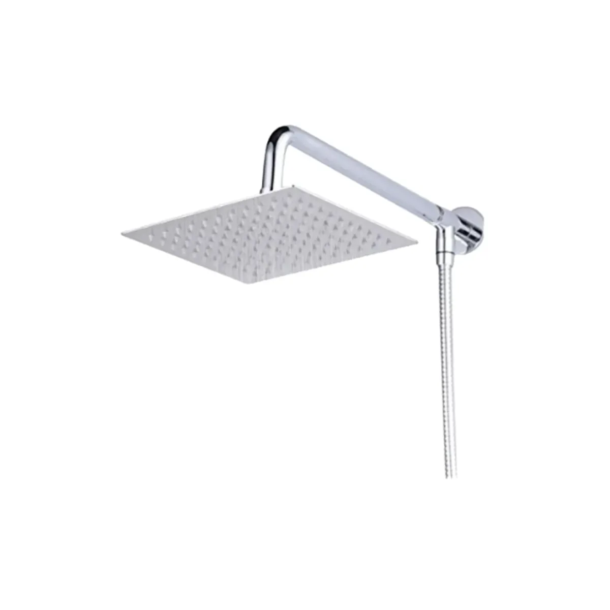 GENERICO - Plato Ducha Cuadrado + Brazo Para Flexible + Flexible 1.85 M
