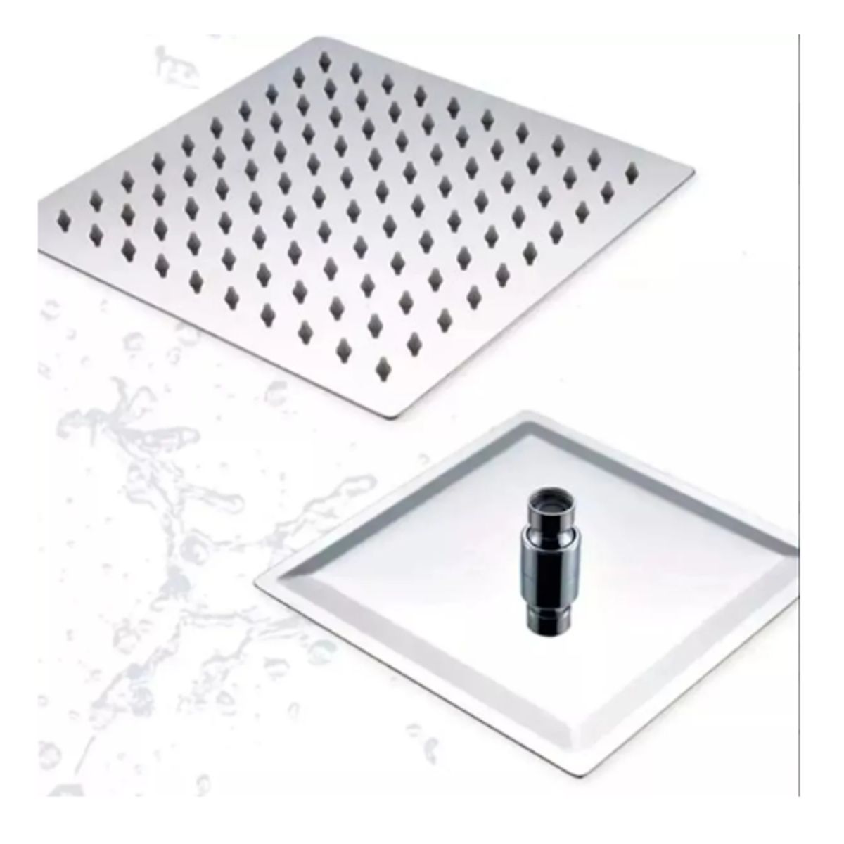 GENERICO - Plato Ducha Cuadrado + Brazo Para Flexible + Flexible 1.85 M