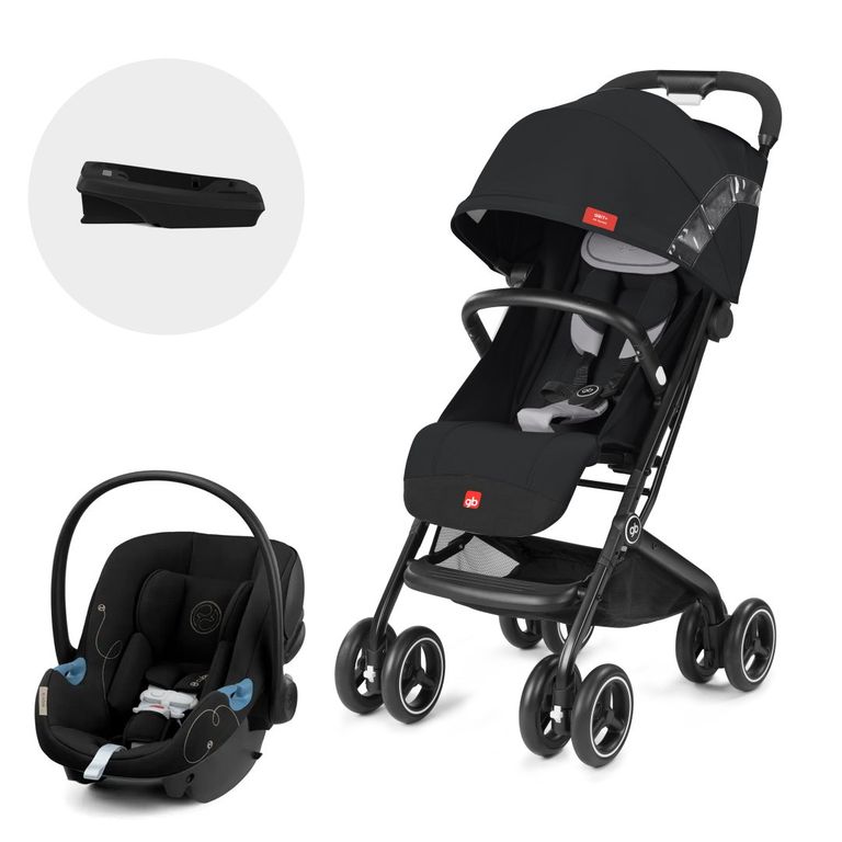 Coche Travel System Qbit Plus AT + Aton G + Base Negro