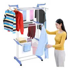 GENERICO - Tendedero Organizador Colgador Ropa Plegable Color Multicolor Con Ruedas