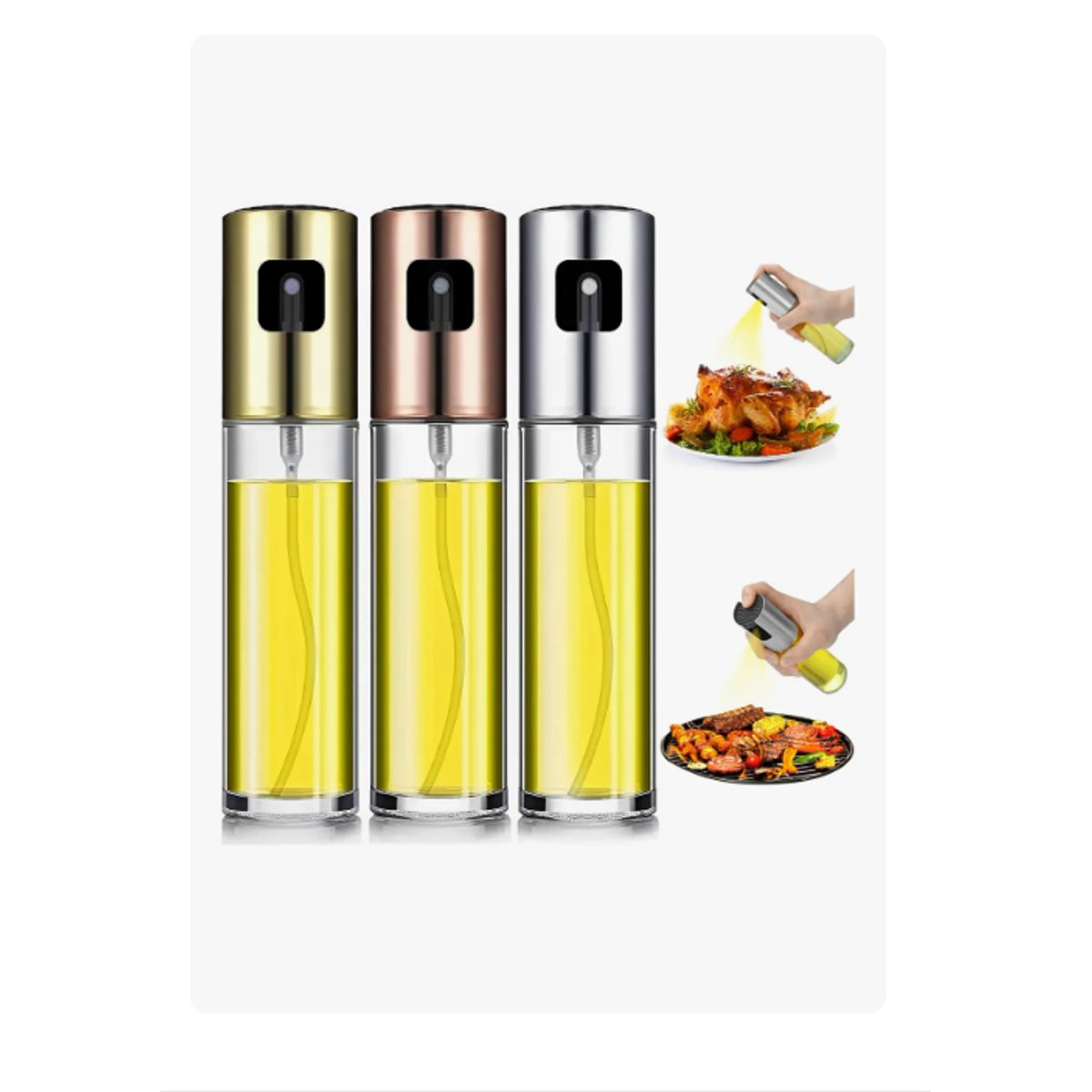 GENERICO - Set 3 Dispensador Spray Rociador Aceite Vinagre