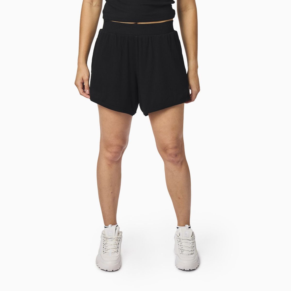 FILA - Short Fila Rib Mujer Negro