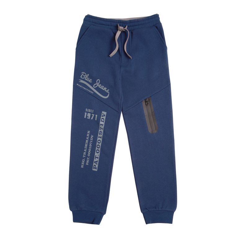 Pantalon Buzo Franela Nino Azul 4