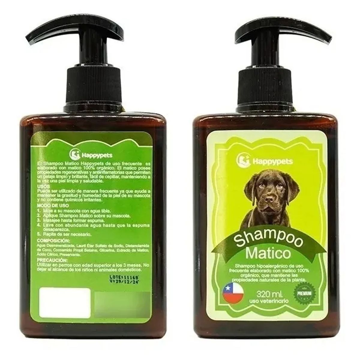 BUEN AMIGO - Shampoo Liquido Perros De Matico Hipoalergénico 320 Ml