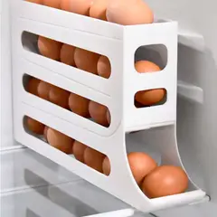 GENERICO - Organizador de Huevos Caja Almacenamiento Deslizante Para Refrigerador Color Blanco