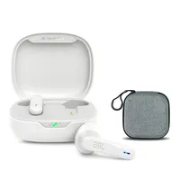 Audífonos Wave Flex De Bluetooth y Bolsa almacenamiento Blanco