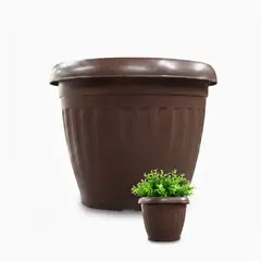 GENERICO - Macetero Plástico Redondo Marrón 42 cm