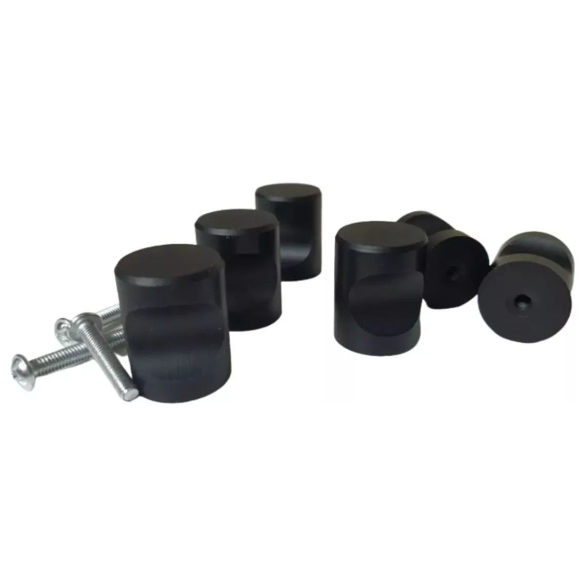 GENERICO - Tirador Perilla Balin + Tornillo Pack 5 Unid 25x18mm Negro Negro - 338031