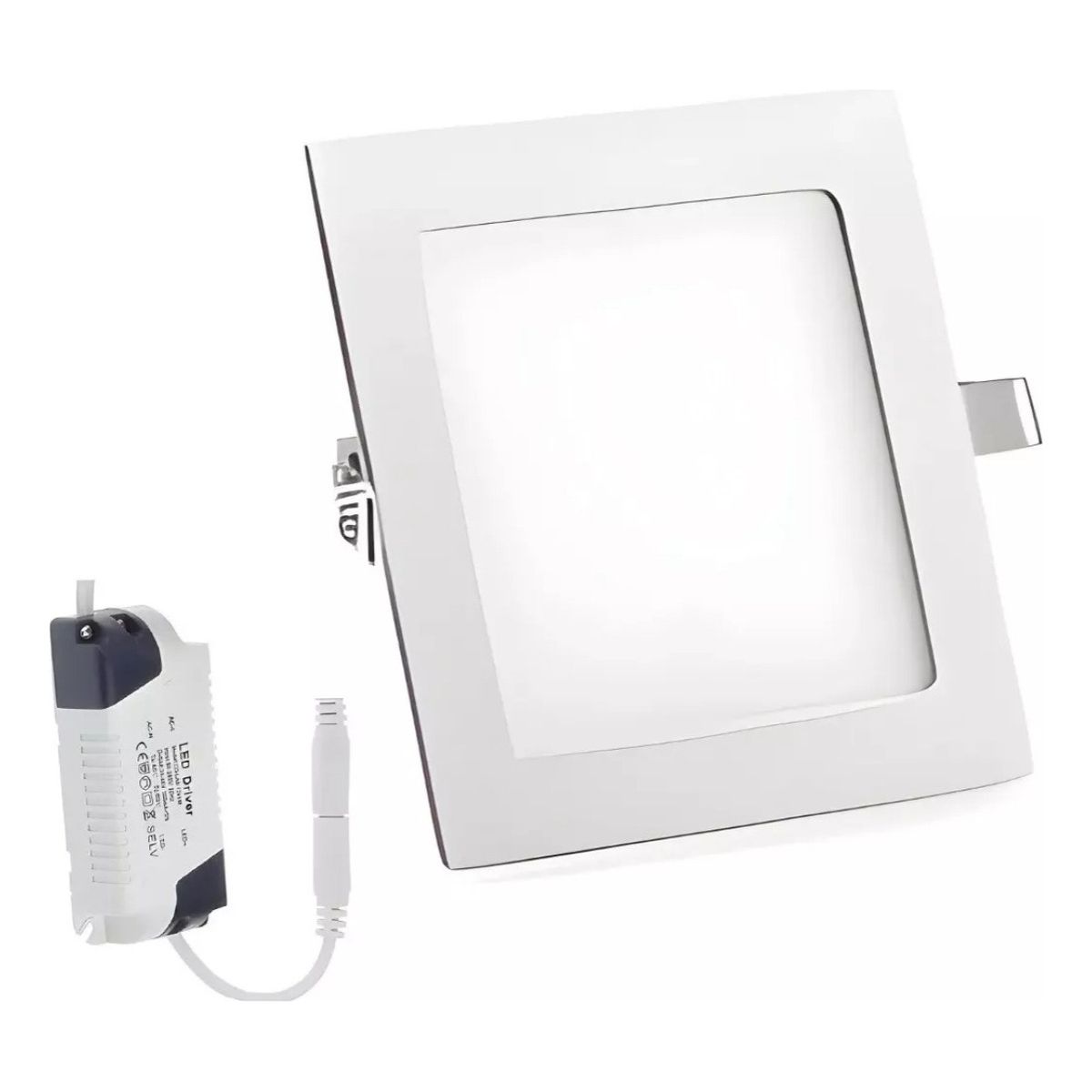 GENERICO - X10 Foco Panel Plafón Led 18w Embutido Cuadrado Luz Frio Blanco-003021 B