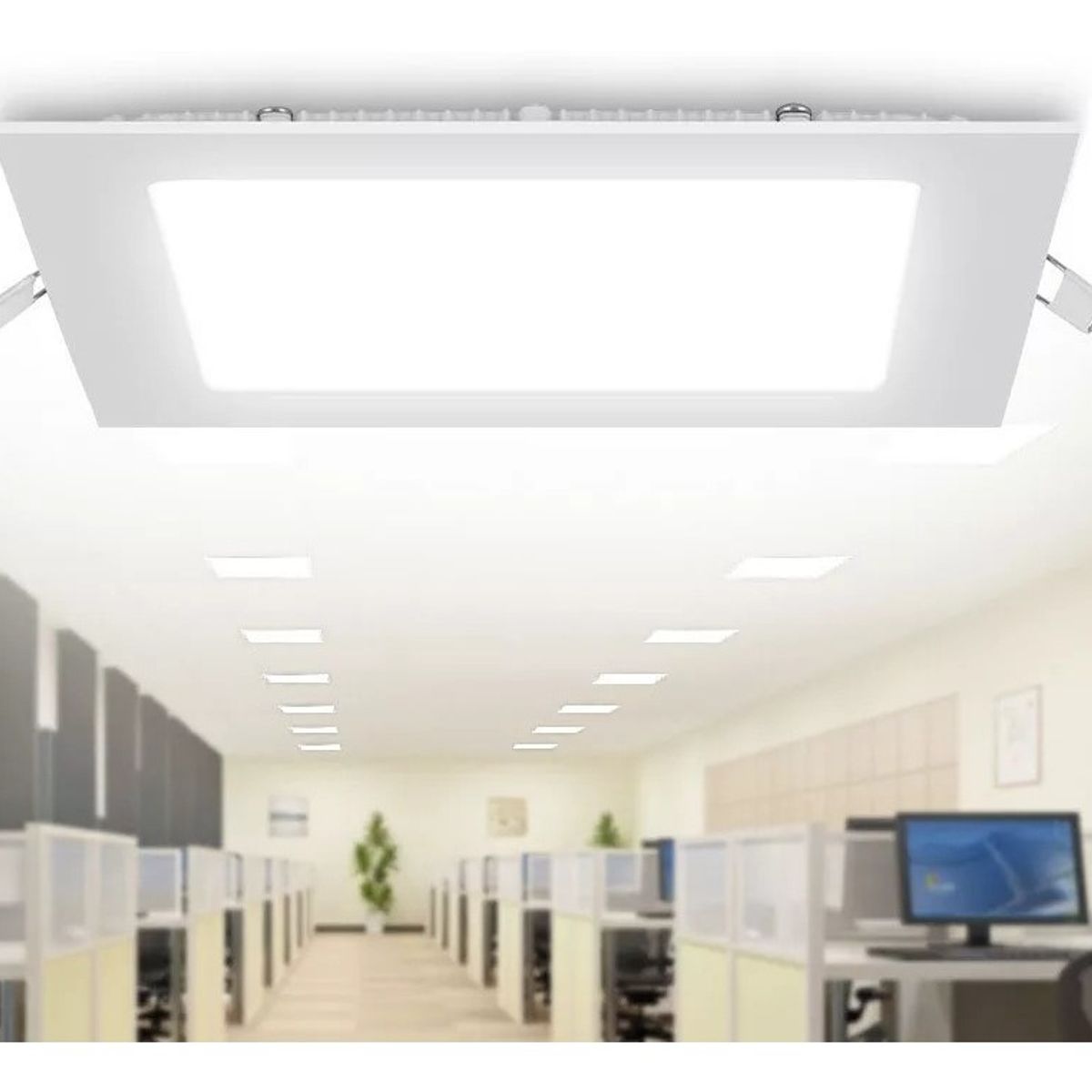 GENERICO - X10 Foco Panel Plafón Led 18w Embutido Cuadrado Luz Frio Blanco-003021 B