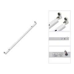 GENERICO - X5 Base Canoa Simple Para Tubo Led T8 60cm Listón 220v Blanco Frío - 001043
