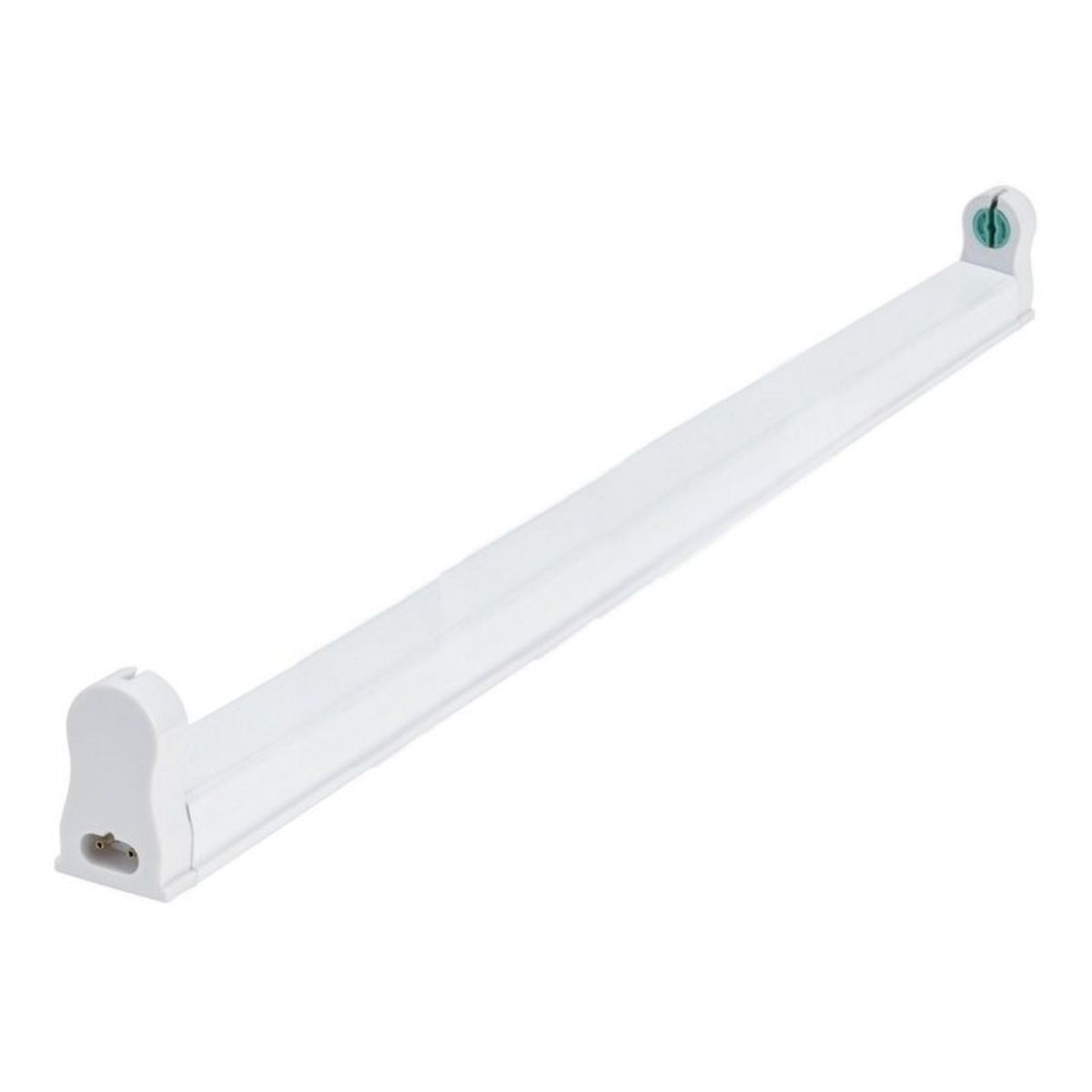 GENERICO - X10 Base Canoa Simple Para Tubo Led T8 120cm + Puente 220v Blanco - 003011